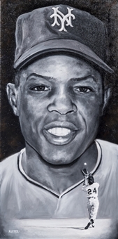 2018 Willie Mays The Catch Original Painting by Mike Kuyper